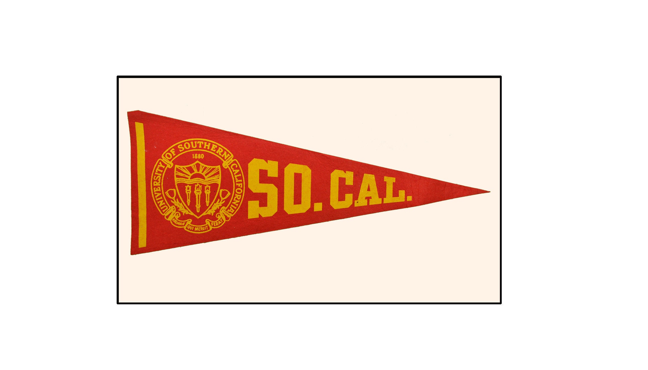 Vintage University Of Southern California Pennant Circa 1940s Vintage University Of Southern California Pennant Circa 1940s
