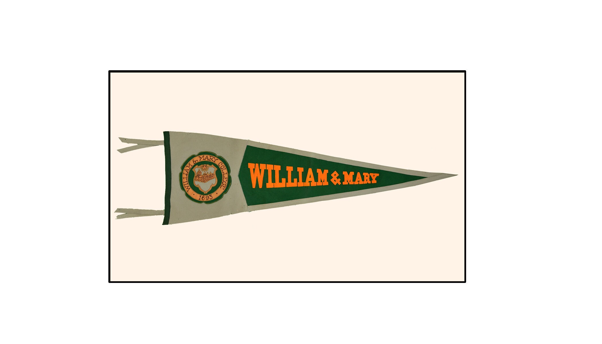 Vintage William & Mary pennant circa 1940s Etsy