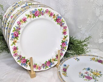 Beautifully Mismatched Vintage Floral Dinner Plates | 3 Melba China Plates | 3 Liling China Ling Rose Plates | Spring Dinner Plates.