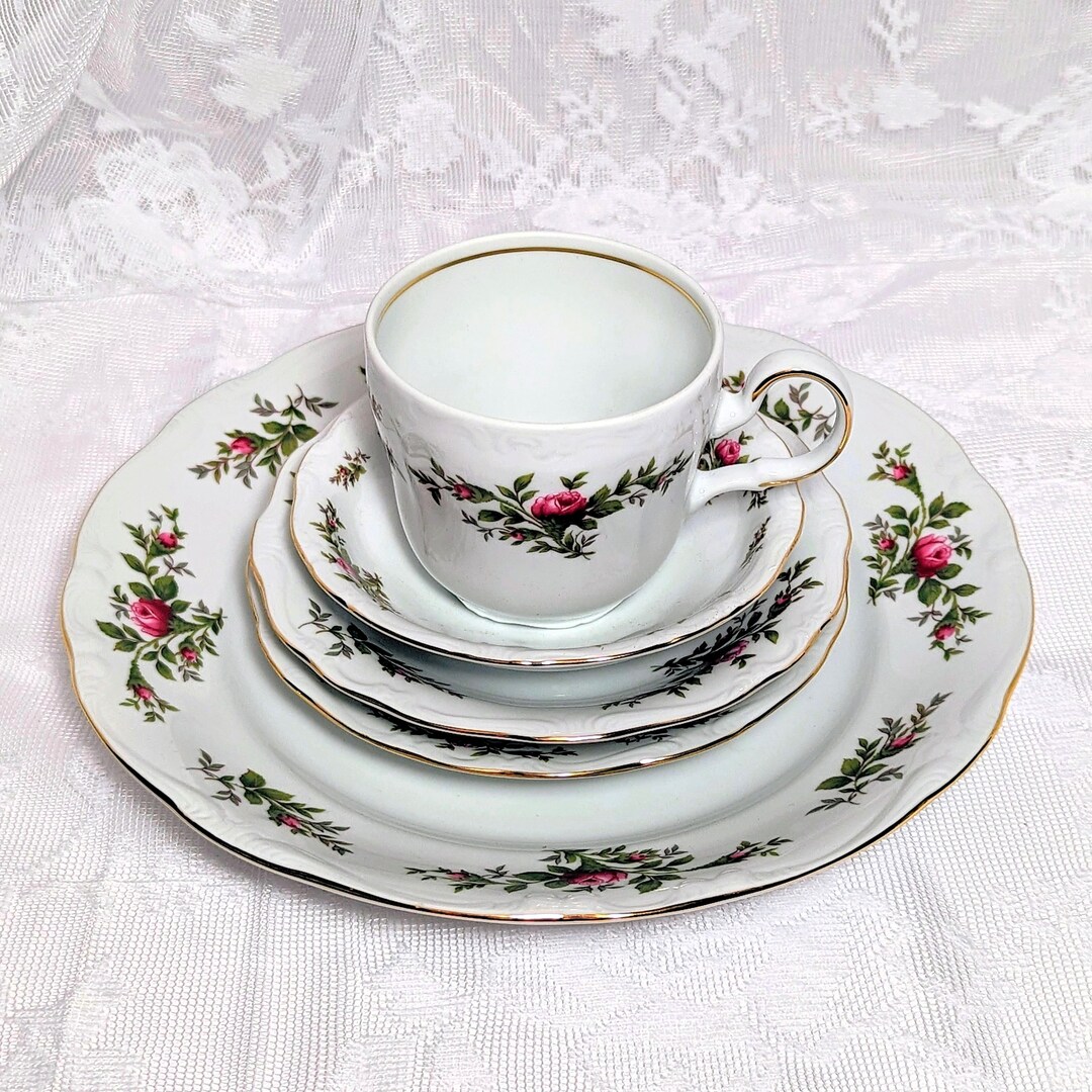 Vintage Johann Haviland Moss Rose China: 5-piece Place Setting - Etsy