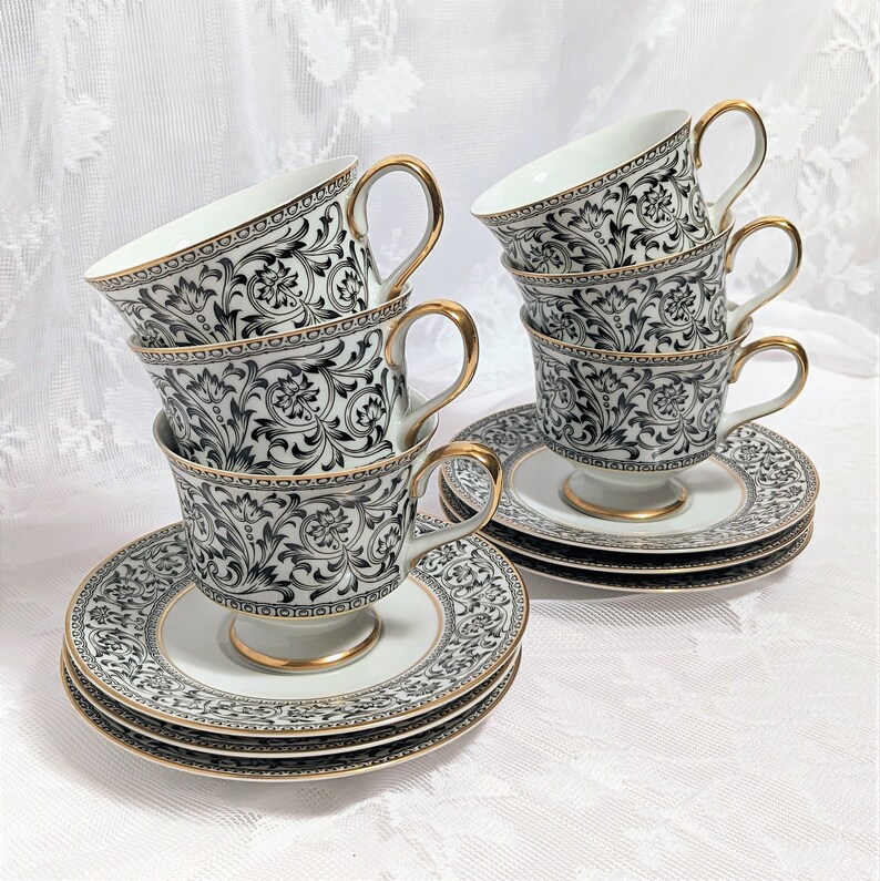 6 Sets of Vintage Black and White Sango Spanish Lace Fine Etsy