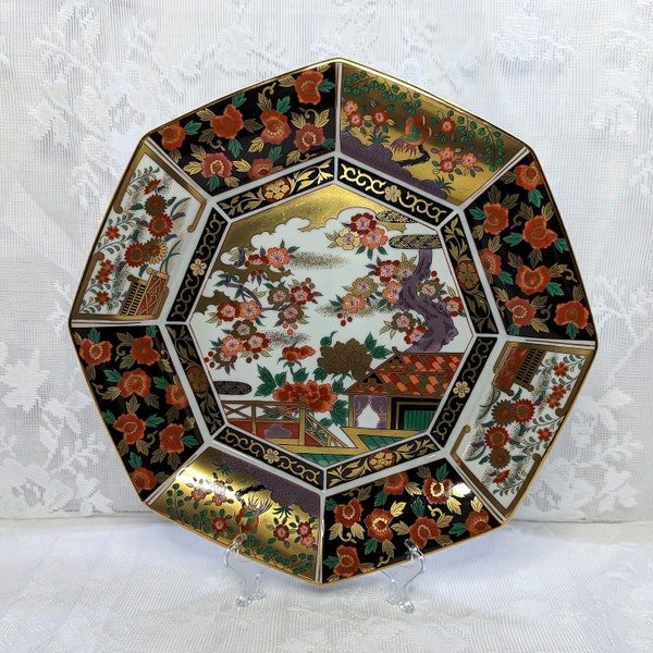 Beautiful Imari Decorative Plate | Vintage Gilded Plate | Octagonal Japanese Porcelain | Home Décor Wall Plate | Collector's Item!