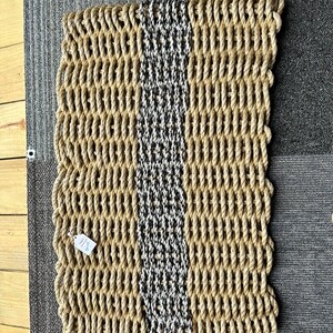Tan with tan speckled stripe door mats 29x19