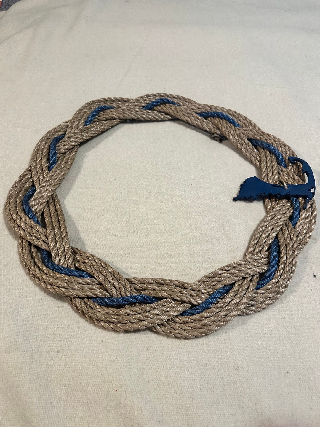 18” Dark Tan Wreath With Navy Cape Cod - Etsy