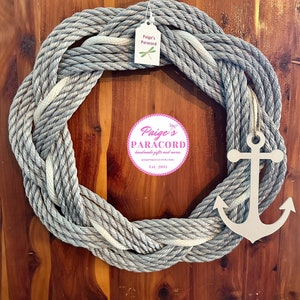 14” grey wreath with white