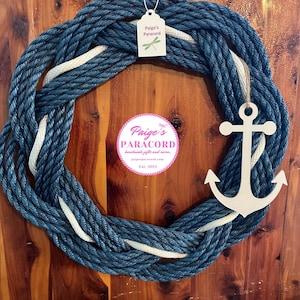 14-inch marineblauwe krans met wit anker