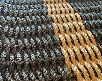 Rope Mat Made With Lobster Navy and Light Gray - Etsy