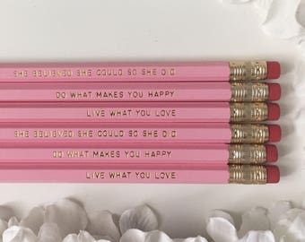 Pencils with quotes | Etsy