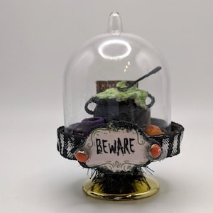 Halloween magic cloche miniature decor prop