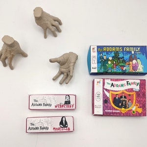 The Addams Family miniature dollhouse halloween games THING (the hand) dolls