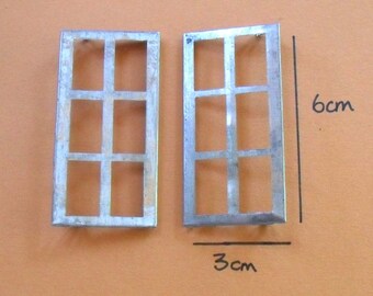 Vintage Metal Window Inserts  3cm x 6cm