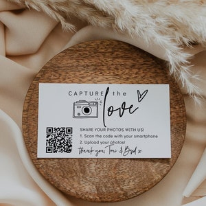 Business Card with QR Code, Capture the Love QR Code, Share Wedding Photos, Share the Love, 22 Sizes, Canva Template 88 image 2