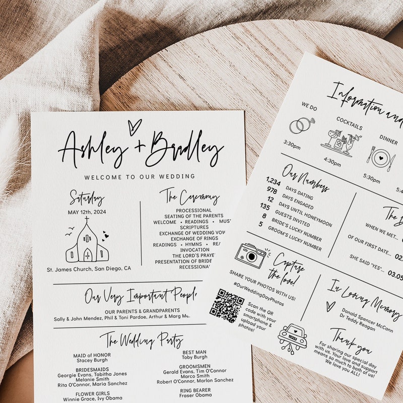 Leaflet Template Wedding Etsy UK