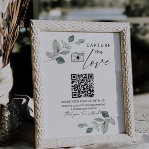 Code QR Capturez l'amour, Affiche pour album photo partagé, Affiches photo de mariage, Affiches Partagez l'amour, Affiches code QR pour mariage, modèle Canva 80 g image 3