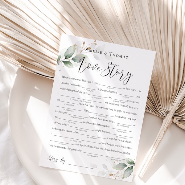 Wedding Game Fill Blanks Etsy