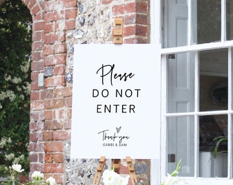 Please Do Not Enter Signs, Canva Templates in 10 Sizes, Printable No Entry Signs, No Entry Please, Wedding Do Not Enter, Canva Template | 88