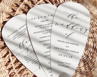 Fan Wedding Program Petal Fan program printable instant download template "Wedding" Corjl Templates, FREE Demo