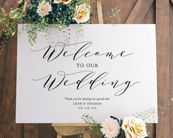 Welcome Sign, Welcome to our Wedding Sign Printable, 6 sizes 16x20", 18x24", 24x36", A1, A2, A3, "Wedding" Corjl FREE Demo