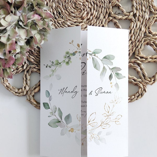 Greenery Wedding Invitations Template Etsy