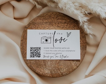 Business Card Capture the Love QR Code, Business Card QR Code, Wedding Photos, Share the Love, Canva Template | 88