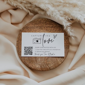 Business Card Capture the Love QR Code, Business Card QR Code, Wedding Photos, Share the Love, 6 Sizes, Canva Template | 88