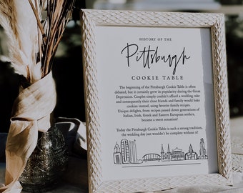 Pittsburgh Cookie Table Sign, Printable History of Pittsburgh Cookie Table Sign, Printable Sign, 8x10", Instantly download and print | 88