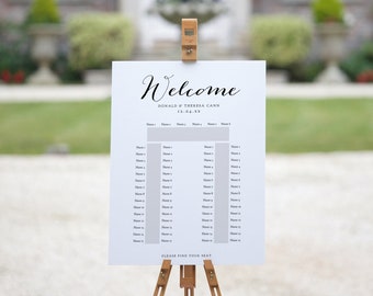 Canva Banquet Seating Plan Template, 2 Long Tables and one top table, Horseshoe Table Plan Templates, 9 Sizes, Canva Templates | Sweet Bom