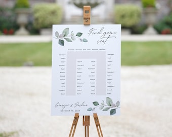 Long Table Seating Plan, U Shaped Table Seating, Banquet, Printable Seating Plan Templates, 10 Sizes, Canva Templates | 80G