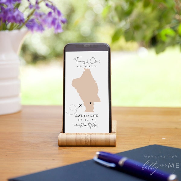 Destination - Napa Valley, CA, Electronic Save the Date, Text Message Save the Dates Anywhere in Napa, Evite, Corjl Templates, FREE Demo
