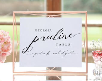 Lucy - Georgia Praline Table Printable Sign, A Praline for each of y'all, Printable Signs, 8x10"