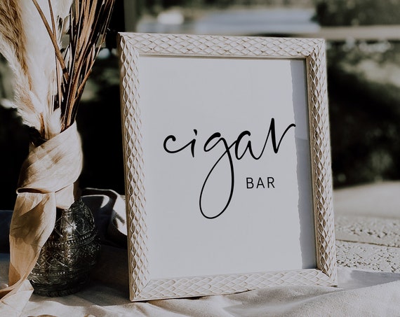 Cigar Bar Sign, Printable Cigar Bar Sign, Wedding Cigar Bar Sign, Instant Download and Print | 86
