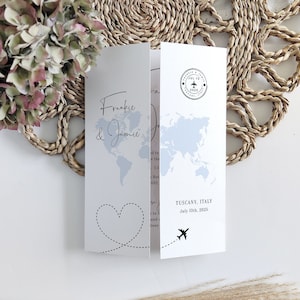 Destination - Folded Wedding Invitations, Folded Gatefold Invitation Templates, Destination Wedding Invitations, Canva Templates