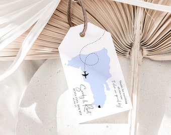 Destination - Dominican Republic Luggage Tags, Printable DR Tag Template with your own message, Corjl Templates, FREE Demo