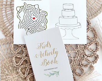 Wedding Kids Activity Book Wedding Table Activities for Kids, Kids Activity Pack, Coloring, Maze, Word Search, Download & Print