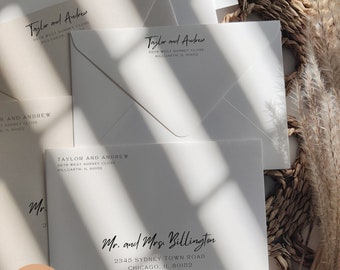 14 Sizes, Envelope Address Templates, Minimalist Envelopes, Printable Wedding Envelopes, Calligraphy Envelope, Canva Template | S1