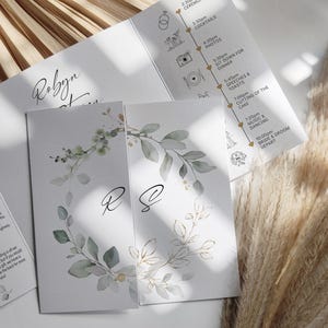 Modelli di inviti di nozze pieghevoli quadrati Canva, inviti di nozze pieghevoli quadrati, inviti pieghevoli, modello Canva / 80G