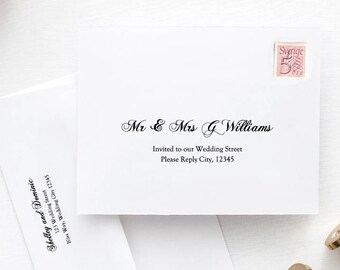 printable wedding envelope template 5x7 6x9 etsy