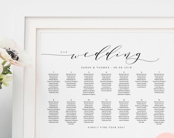 seating chart poster etsy wedding seating chart poster