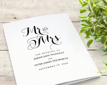 Printable Folded Order of Service Wedding Program. Byron. Edit, print, fold | DIY Editable printable template | A4 and 8.5x11, no trimming!