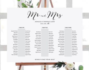 Wedding Seating Chart Template Long Tables