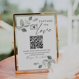 Code QR Capturez l'amour, Affiche pour album photo partagé, Affiches photo de mariage, Affiches Partagez l'amour, Affiches code QR pour mariage, modèle Canva 80 g image 10