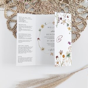 Wildflower gatefold invitation
