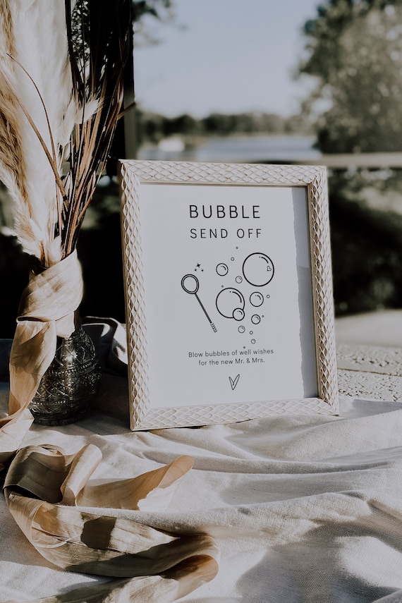 Bubble Send Off, Canva Printable Bubbles Sign, Bursting with Love Bubble Sign, Blow Bubbles Sign, Canva Template | 88