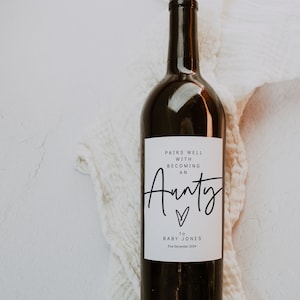Pregnancy Announcement Wine Labels, Printable Baby Announcement Wine ...