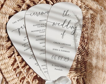 Fan Wedding Program Petal Fan program printable instant download template, Canva Templates | 68