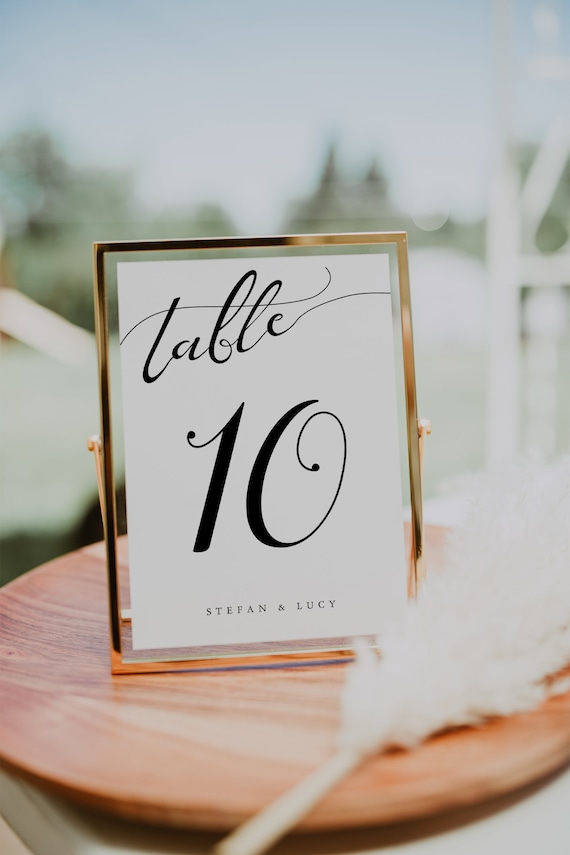 Lucy - Table Numbers, Printable Wedding Table Number Templates, 2.5x3.5", 4x6" and 5x7", Corjl Template, FREE Demo