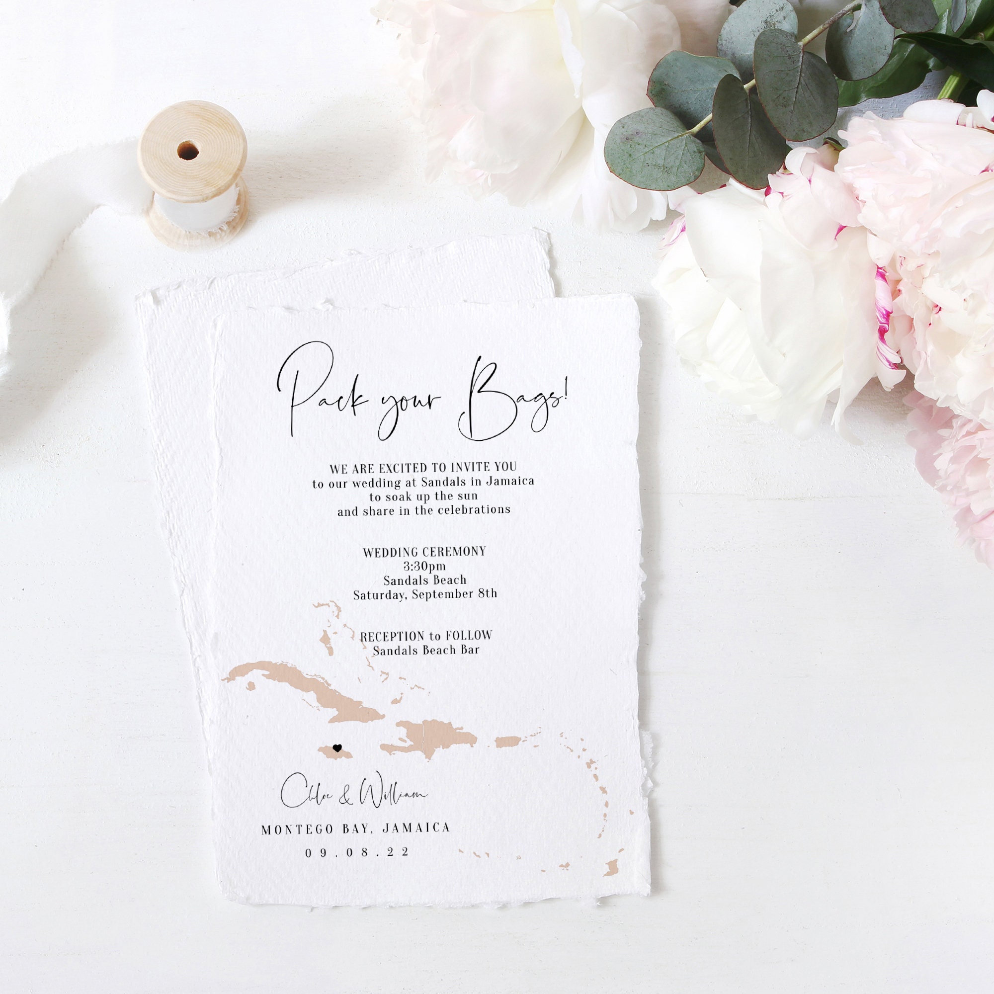 Destination Caribbean Wedding Invitation Destination Wedding