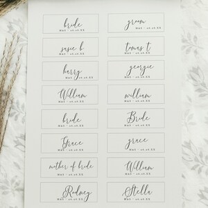 Namensschild zum Ausdrucken 2.5x1.25" und 3x1" (2,5 x 1,25 Zoll) Platzschild-Vorlage, Hochzeitsnamen auf Tags, Geschenkanhänger, Canva Vorlagen | 68 Bild 3