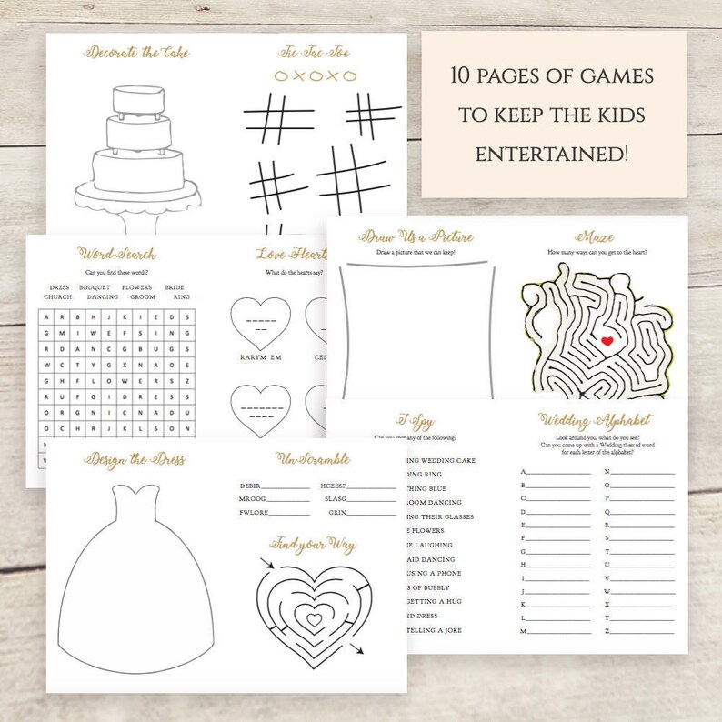 Kids Activity Pack Wedding Children Activities Book Kids Etsy