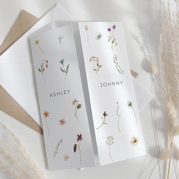 Gatefold Flower Wedding Invitation Templates, Floral Invitations, Gatefold Wedding Invitations, Canva Templates | 94